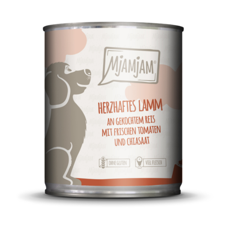 Hunde - Nassfutter MjAMjAM Adult Herzhaftes Lamm an gekochtem Reis mit frischen Tomaten