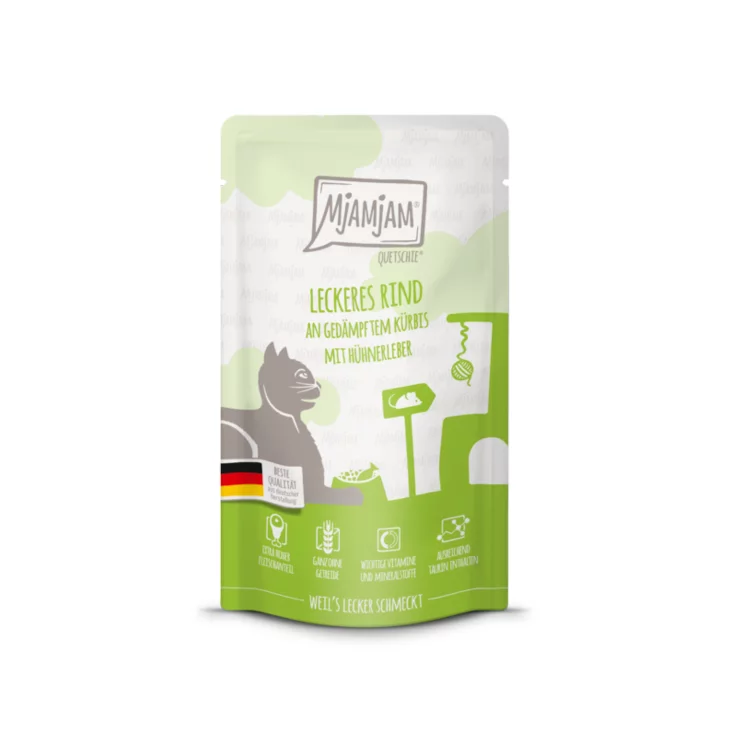 Katzen - Nassfutter MJAMJAM Cat Adult Rind & Kürbis