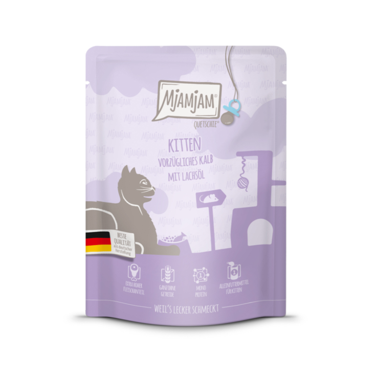 Katzen - Nassfutter MjAMjAM Kitten Kalb & Lachsöl