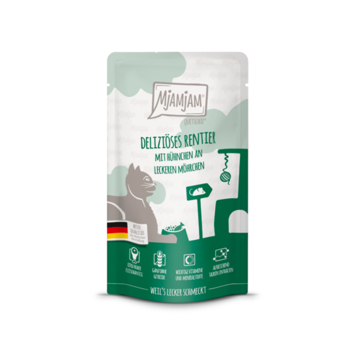 Katzen - Nassfutter MjAMjAM Adult Deliziöses Rentier mit Hühnchen an leckeren Möhrchen