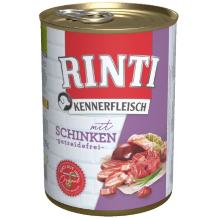 Hunde - Nassfutter RINTI Adult Kennerfleisch mit Schinken