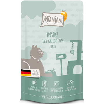 Katzen - Nassfutter MJAMJAM Cat Adult Insekt &amp; Kalb