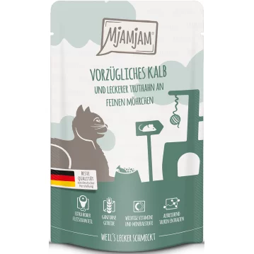 Katzen - Nassfutter MJAMJAM Cat Adult Kalb &amp; Truthahn