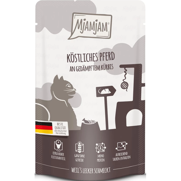 Katzen - Nassfutter MJAMJAM Cat Adult Pferd & Kürbis