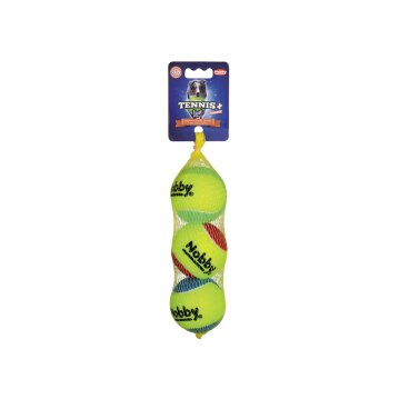 NOBBY Tennisball mit Squeaker, 3er Netz