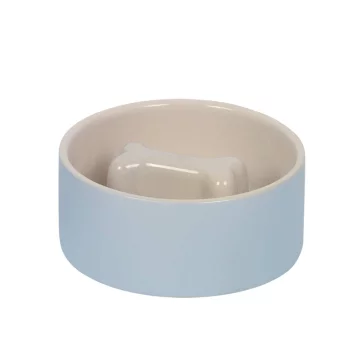 NOBBY Anti-Schling-Napf &bdquo;Bone&ldquo;, grau-creme