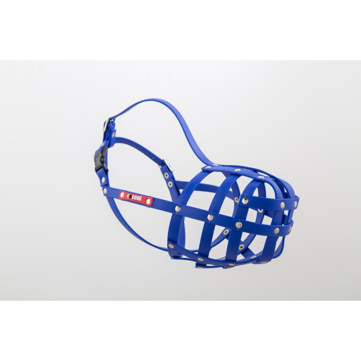 Muzzleking COLORI Biothane-Maulkorb, blau, Franz. Bulldogge 3 ( 33 / 3,5 cm )