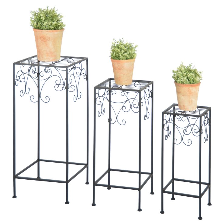 ESSCHERT DESIGN Pflanztische im 3er-Set, schwarz