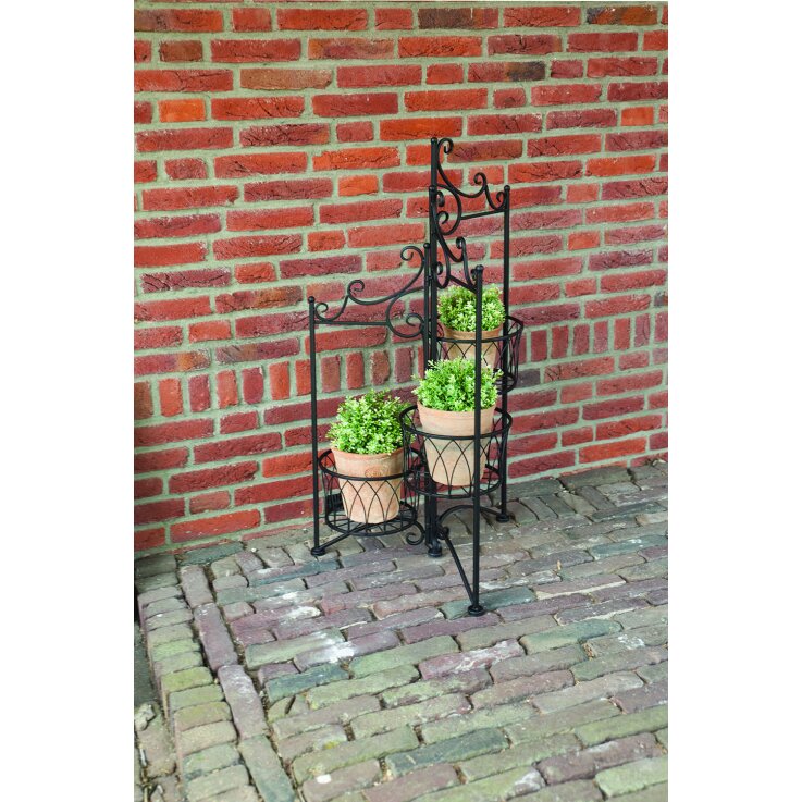 ESSCHERT DESIGN Faltbarer Pflanzenständer für 3 Töpfe, schwarz