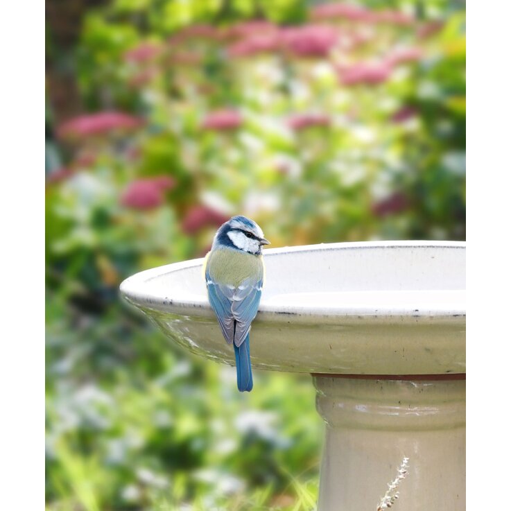 ESSCHERT DESIGN Vogeltränke aus Keramik auf Fuß, creme