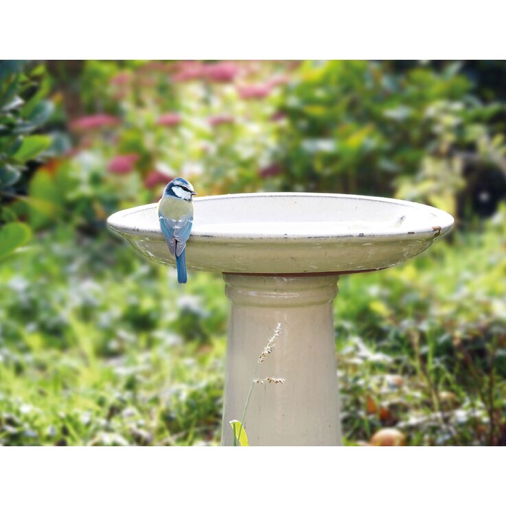 ESSCHERT DESIGN Vogeltränke aus Keramik auf Fuß, creme