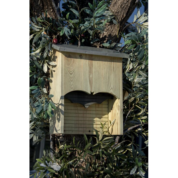 ESSCHERT DESIGN Nistkasten für Fledermäuse mit Silhouette, L