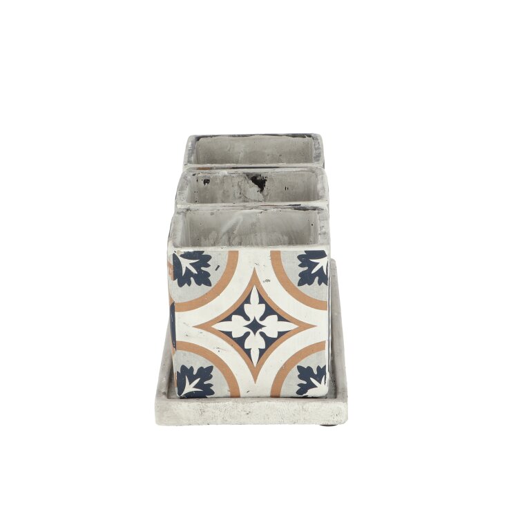 ESSCHERT DESIGN Topfset auf Tray "Portugiesische Kacheln"