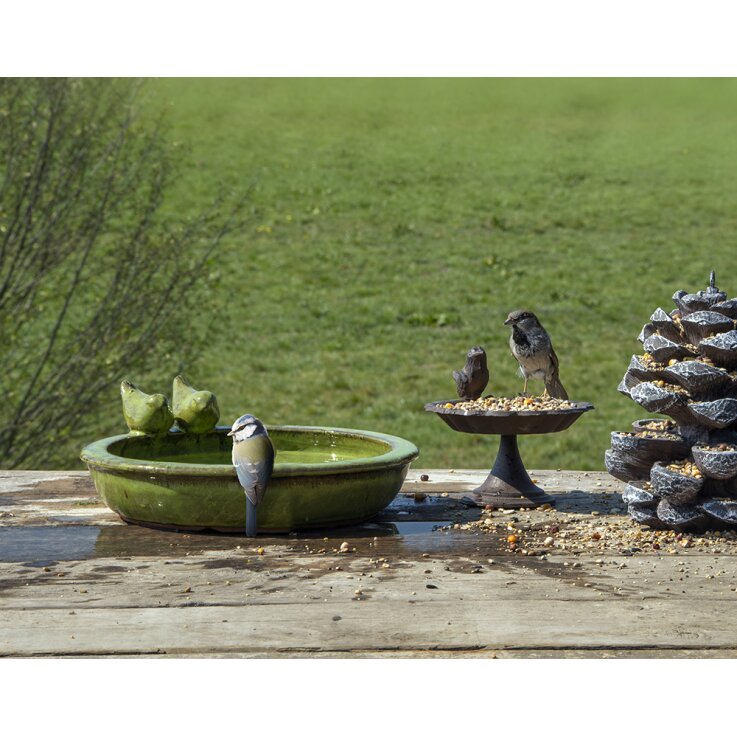ESSCHERT DESIGN Vogeltränke aus Keramik, grün