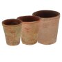 ESSCHERT DESIGN Töpfe "Aged Terracotta" rund, S, 3er Set