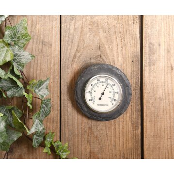 ESSCHERT DESIGN Thermometer mit Schieferrand, rund