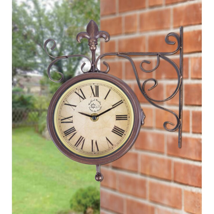 ESSCHERT DESIGN Bahnhofsuhr mit Thermometer