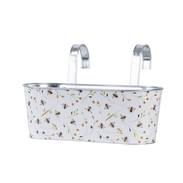 ESSCHERT DESIGN Balkonkasten mit Bienenmuster und Haken