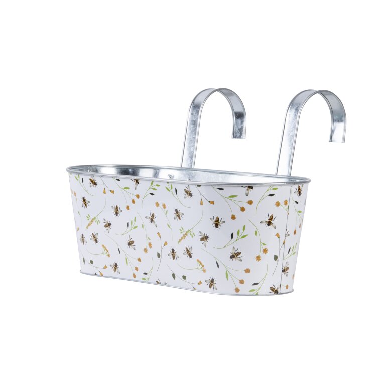ESSCHERT DESIGN Balkonkasten mit Bienenmuster und Haken