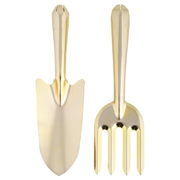 ESSCHERT DESIGN Goldfarbenes Gartenwerkzeug-Set, 2-teilig