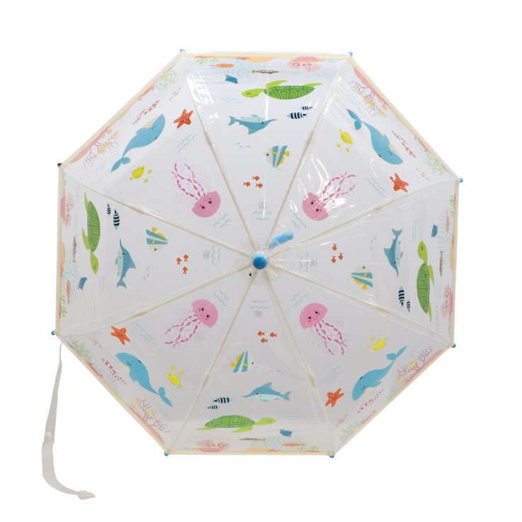 ESSCHERT DESIGN Kinder - Regenschirm "Meerestiere", transparent