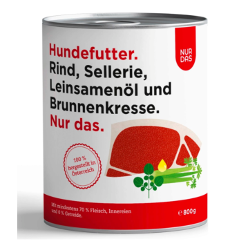 Hunde - Nassfutter NUR DAS Rind mit Sellerie,...