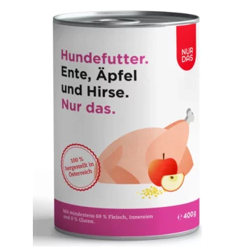 Hunde - Nassfutter NUR DAS Ente mit &Auml;pfel und Hirse
