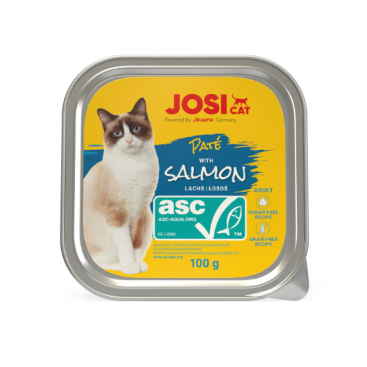 Katzen - Nassfutter JOSERA JosiCat Paté with ASC Salmon, 100 g