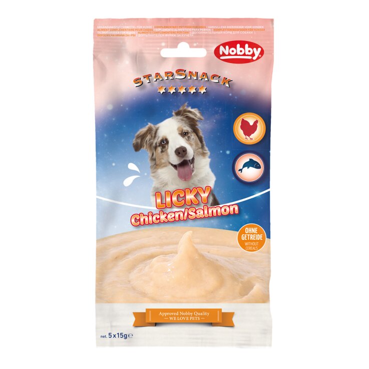 Hunde - Snacks NOBBY Licky Dog Chicken & Salmon, 5 x 15 g