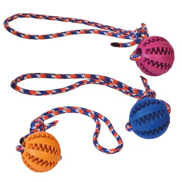 NOBBY Vollgummi Dental Ball mit Seil