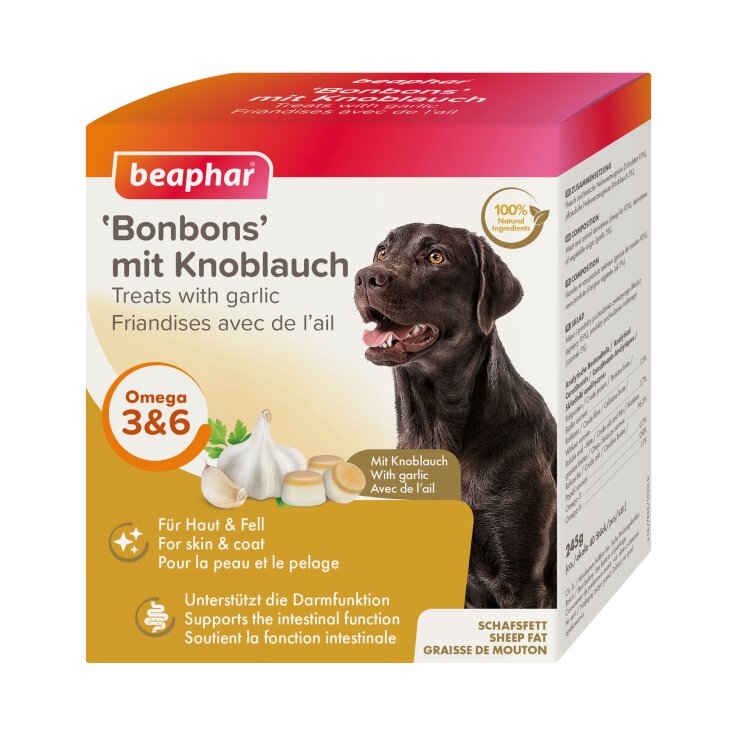 Hunde - Snack BEAPHAR "Bonbons" mit Knoblauch, 245 g