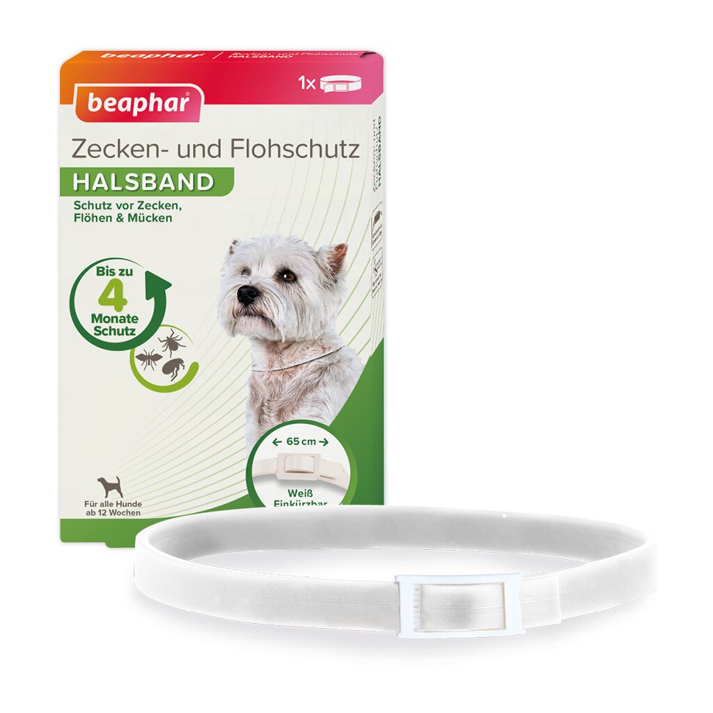 BEAPHAR Zecken- und Flohschutz Halsband fr Hunde, wei, 65 cm - TWiD, 8,29