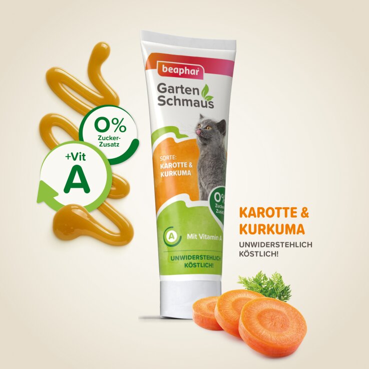 BEAPHAR Garten Schmaus Paste für Katzen, Karotte & Kurkuma, 100 g