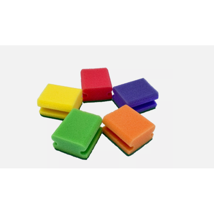 Topfschwamm mit Griffleiste, Putzschwamm zweiseitig,  5er Set