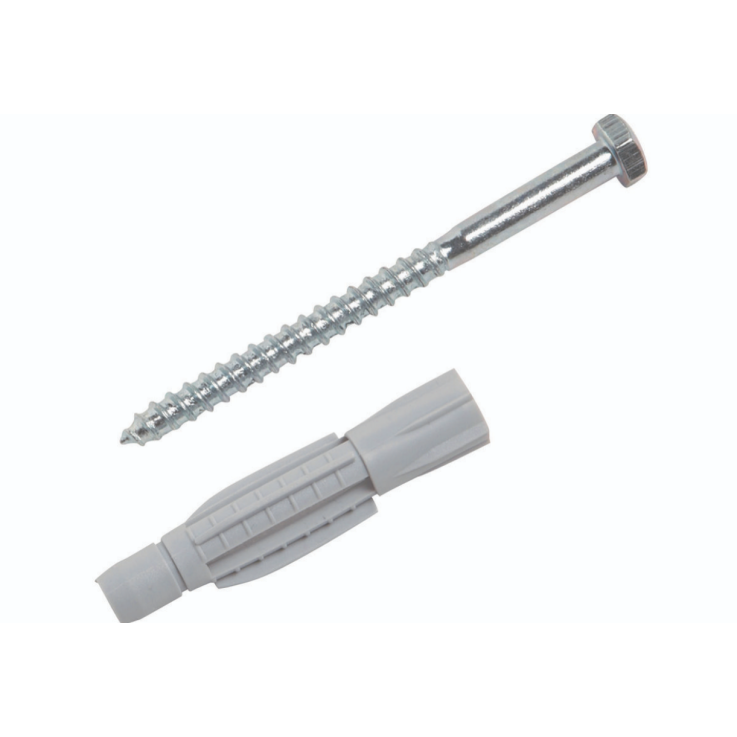 LUX Allzweckdübel mit Außensechskantschrauben, Ø 10 mm x 56 mm, 8er Set