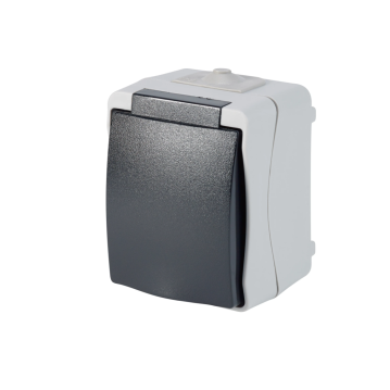 OBI Feuchtraum-Steckdose 1-fach IP44 Grau