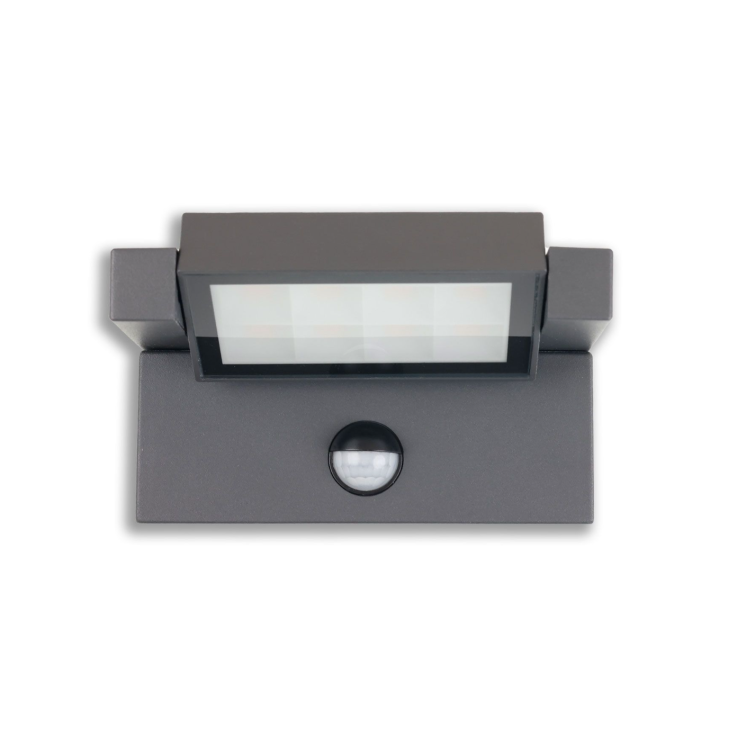 LED Wandleuchte mit einstellbarem PIR Bewegungs-/Helligkeitssensor, 12W, IP65, schwenkbar, warmweiß