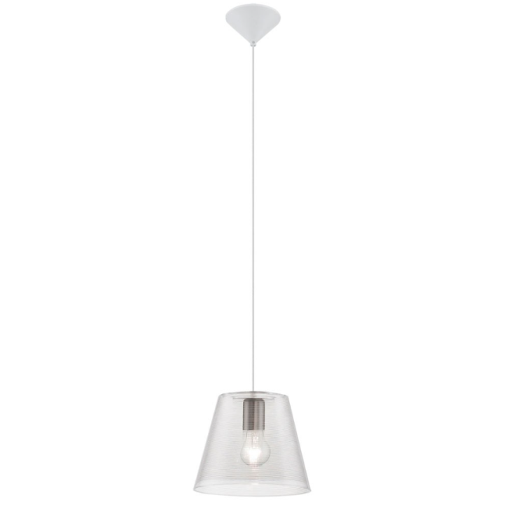 Pendel Beleuchtung Lampe 1-flammig weiß transparent Eglo 13516