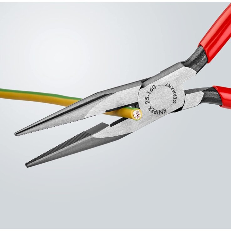 KNIPEX 25 01 160 Flachrundzange mit Schneide 160 mm