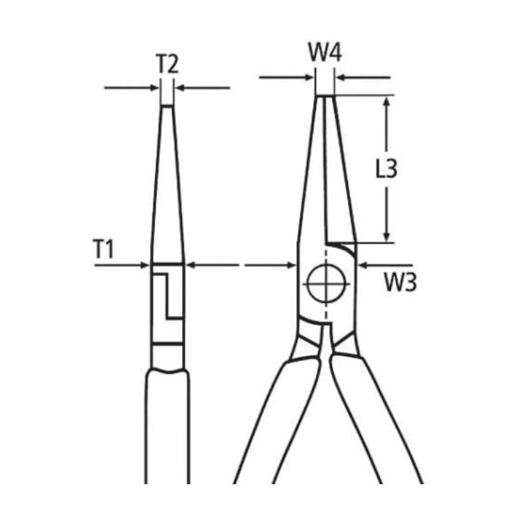 KNIPEX 25 02 140 Flachrundzange mit Schneide 140 mm