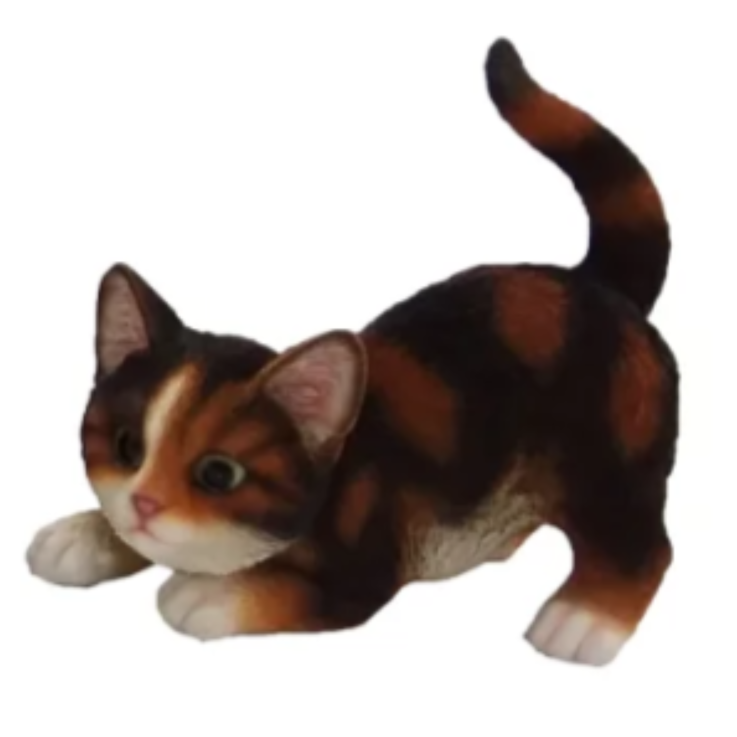 ESSCHERT DESIGN Deko - Figur Spielende Katze, schwarz - braun