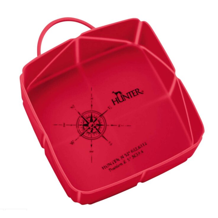 HUNTER Silikon Falt-Reisenapf List, rot, 590 ml