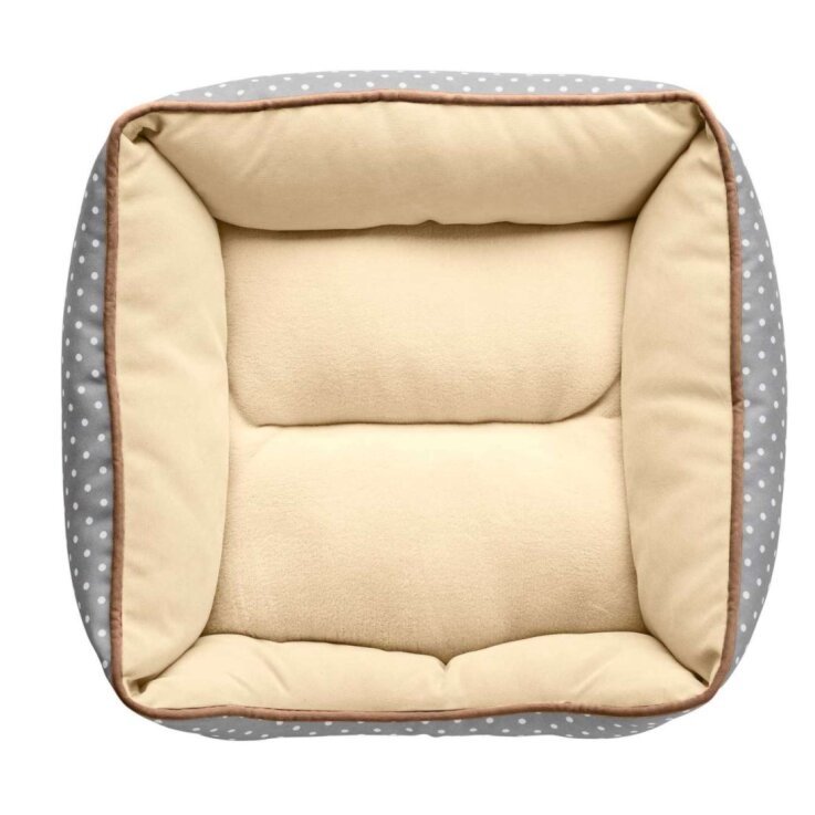HUNTER  Hunde- und Katzenschlafplatz White Dots, beige/grau, 40 x 40 x 10 cm