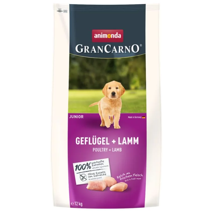 Hunde - Trockenfutter GranCarno Junior Geflügel + Lamm