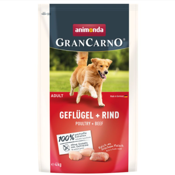 Hunde - Trockenfutter GranCarno Adult Geflügel + Rind