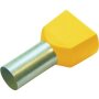 Haupa 270797 Twin Aderendh&uuml;lsen f&uuml;r zwei Leiter ,6mm&sup2;/14mm, gelb, 100 St&uuml;ck