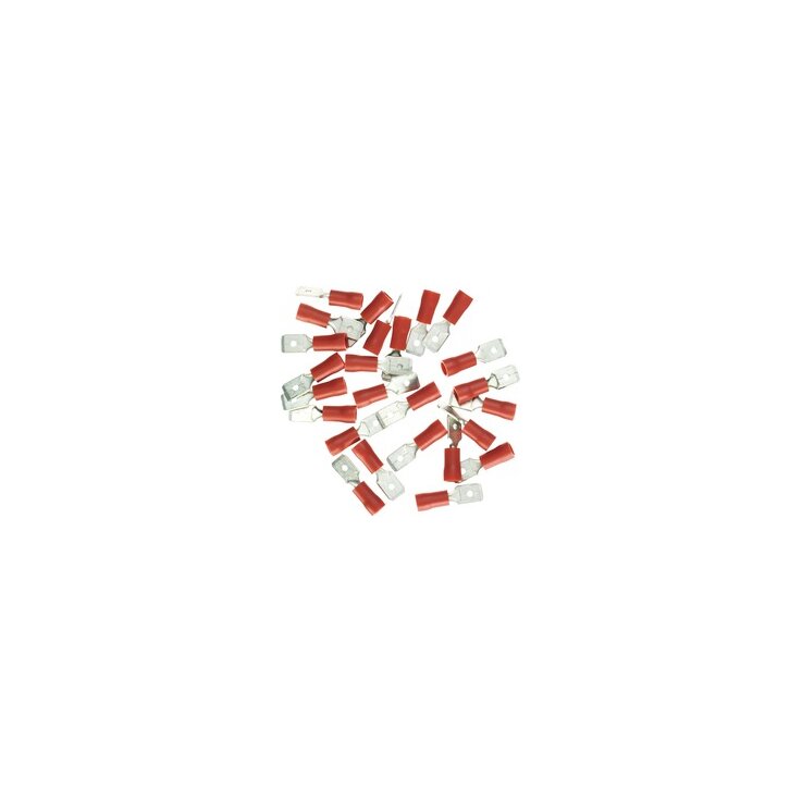 Haupa BLV260422 Flachstecker isoliert, 0,25-1,5 mm², rot, 25 Stück