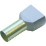 Haupa 270796 Twin Aderendh&uuml;lsen f&uuml;r zwei Leiter ,4mm&sup2;/12mm ,grau, 100 St&uuml;ck