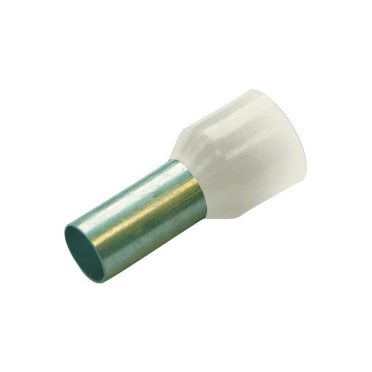 Haupa 270800  Aderendhülse, isoliert, 0,5 mm²,  8mm, Weiss, 100 Stück