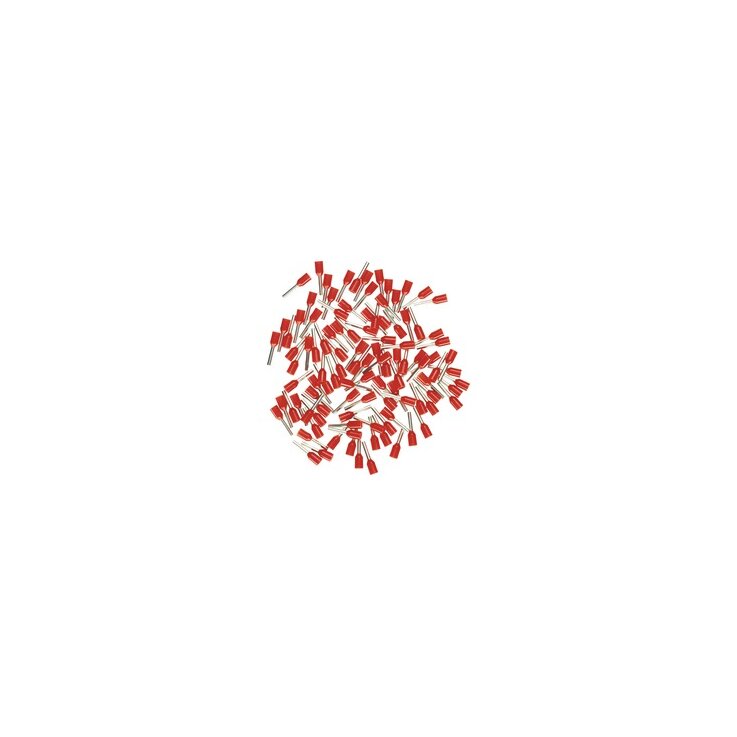 Haupa 270804 Aderendhülsen, Isoliert ,1 mm², rot ,100 Stück